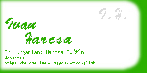 ivan harcsa business card